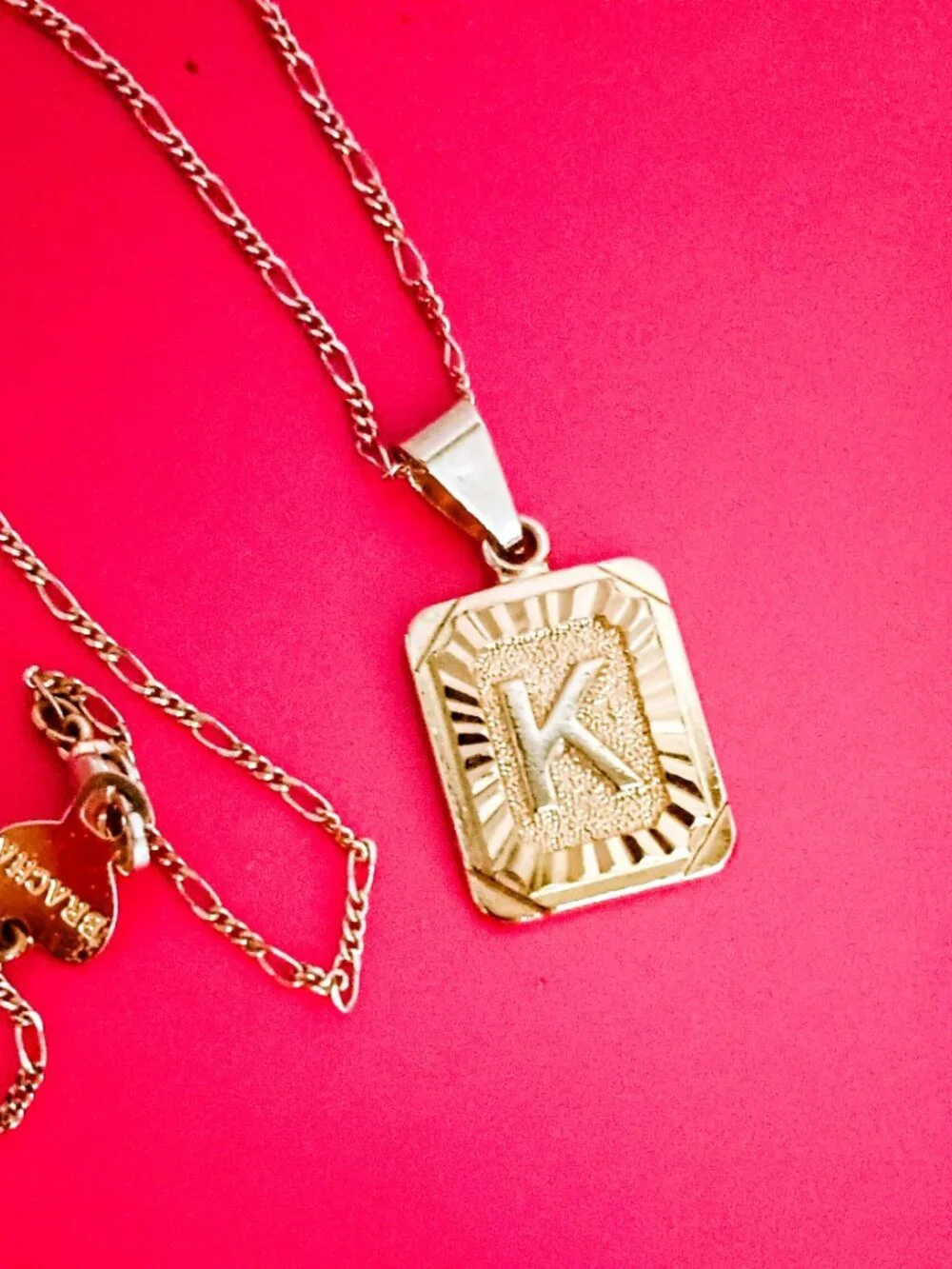 Bracha Initial K Card Necklace 17